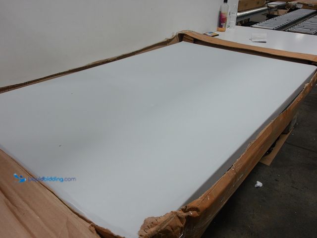 Lot 49-2025397 - 29.5 in. x 95 in Folding Table with Legs, Light gray, Slightly used, Scuffs & scratches, Minor dents...