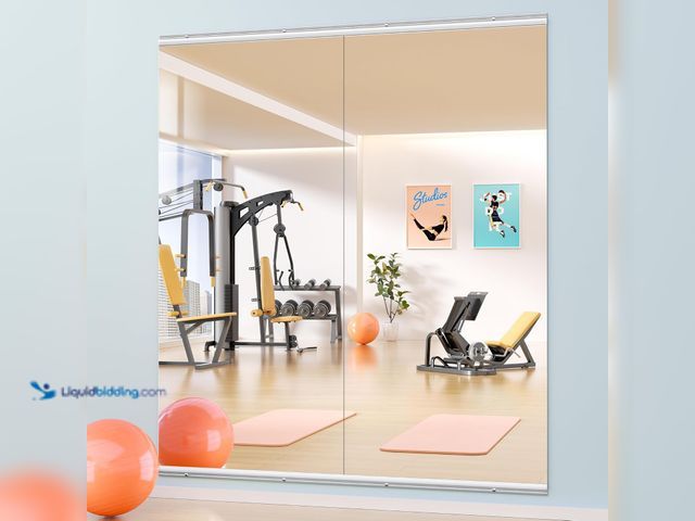 Lot 49-5448853 - Hasipu Home Gym Mirror 63" L x 28" W - 2PCS Large Full Body Mirror for Yoga, Wall-Mounted Mirrors fo...