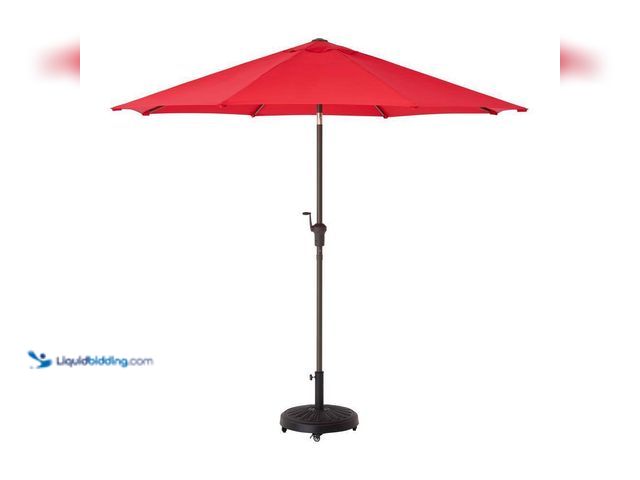 Lot 49-5413849 - Hampton Bay
9 ft. Aluminum Market Crank and Tilt Patio Umbrella in Ruby UNUSED