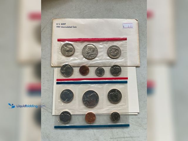 Lot 49-1505492 - 1981 UNITED STATES MINT SET UNCIRCULATED 13 COINS IN PLASTIC SLEEVES AND ORIGINAL ENVELOPES #COINS01...