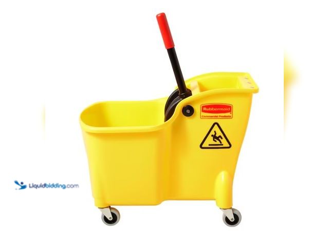 Lot 49-5560093 - Rubbermaid Commercial Products 7.75-Gallons Down-Press Wringer Mop and Bucket Combo, Yellow. Model #...