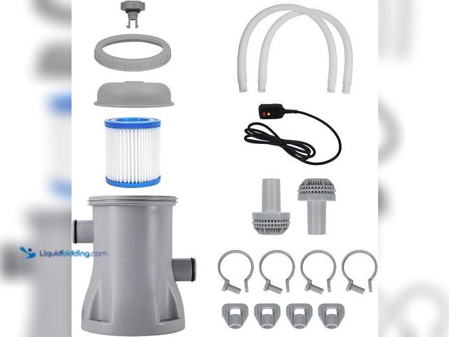 Lot 49-1624319 - Filter Pump for Above Ground Pools, 330 GPH Filter for Inflatable Pool, Flow Rate Pool Filter for In...