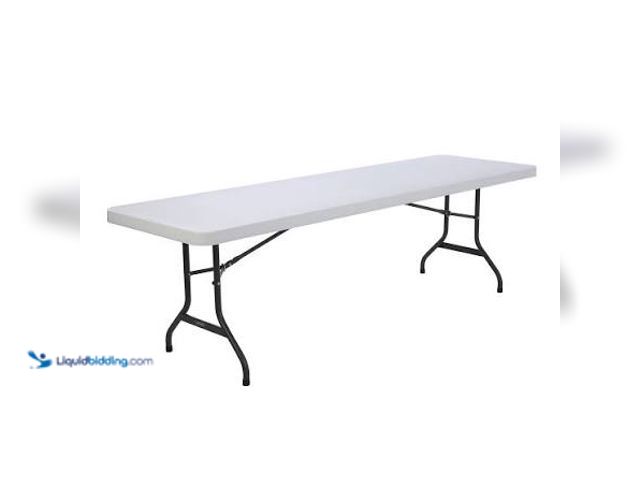 Lot 49-5558960 - Mainstays 8 ft Fold-in-Half Folding Table, White, Indoor/Outdoor MODEL:190517215643 NEW