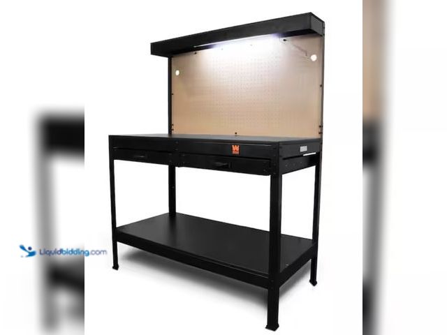 Lot 49-2001304 - WEN 48 in. W x 25 in. D 2-Drawer Workbench with Power Outlets and Light, Model # WB4723T, Unused, Ha...