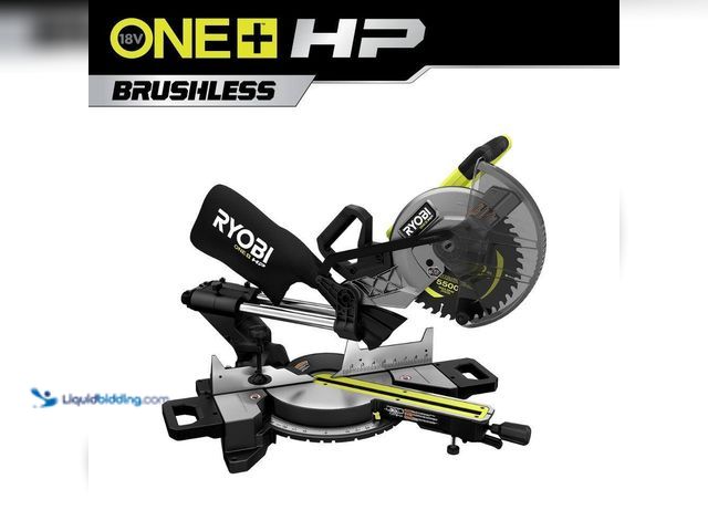Lot 49-3515175 - RYOBI
ONE+ HP 18V Brushless Cordless 10 in. Sliding Compound Miter Saw (Tool Only) Unused (tested w...