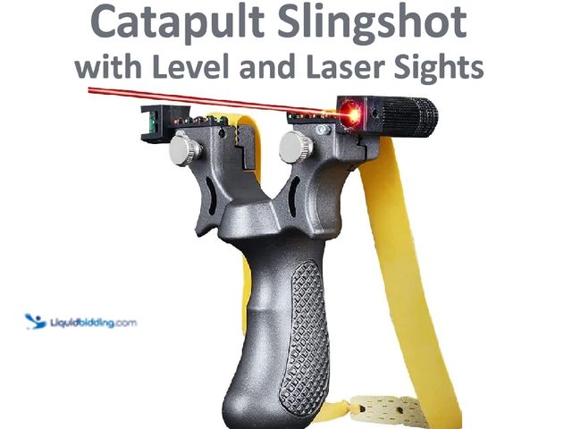 Lot 49-5434376 - Catapult Slingshot Grey with Level and Laser Sights - NEW - Featuring anti-skid design, the arc of t...