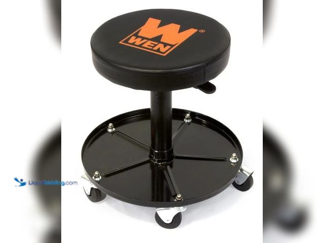 Lot 49-2004554 - WEN 300-Pound Capacity Pneumatic Rolling Mechanic Stool, Model #73012T, Unused, Scuffs/scratches fro...