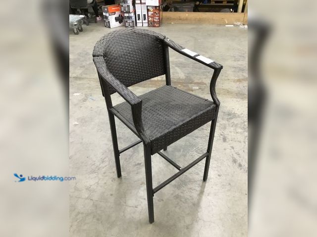 Lot 49-5478538 - Wicker Outdoor Patio Tall Chair Item is unused