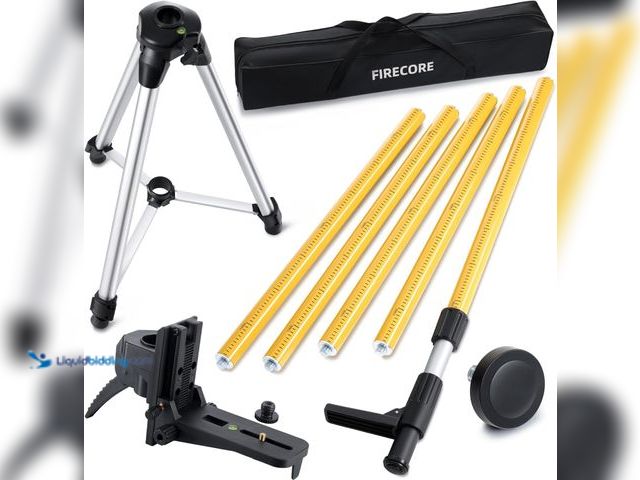 Lot 49-5448639 - Firecore 12 Ft./3.7M Professional Laser Level Pole with Tripod and 1/4-Inch by 20-Inch Laser Mount f...