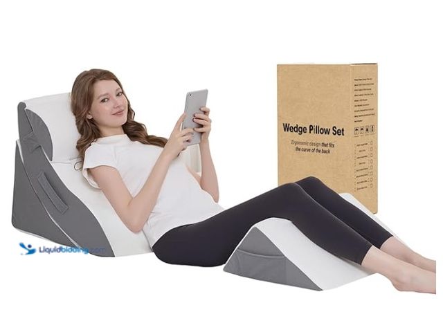 Lot 49-1575713 - Wedge Pillow Set for After Surgery – 4PCS Orthopedic Bed Wedge Pillows for Sleeping – Adjustable Mem...