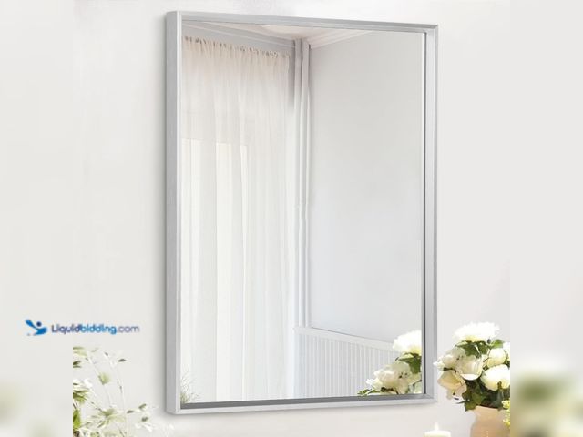 Lot 49-5405789 - AAZZKANG Metal Frame Mirror Rectangle Wall Mounted Mirrors Decorative Modern for Bedroom Bathroom Li...