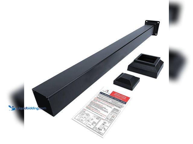 Lot 49-5412678 - Aria Railing 3 in. x 3 in. x 36 in. Black Powder Coated Aluminum Deck Post Kit, Model # A36PBKB, Unu...