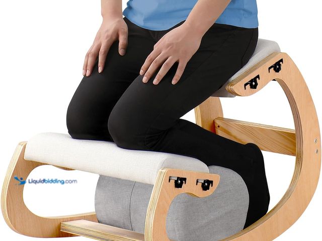 Lot 49-3564213 - Adjustable Kneeling Chair, Wooden Ergonomic Chair Knee Chair Posture Chair - Improve Your Posture wi...