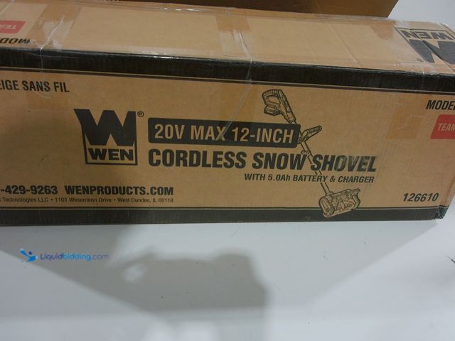 Lot 49-2006034 - WEN 20V Max 12-Inch Cordless Snow Shovel with 5Ah Battery and Charger, Model # 20720, Slightly used,...