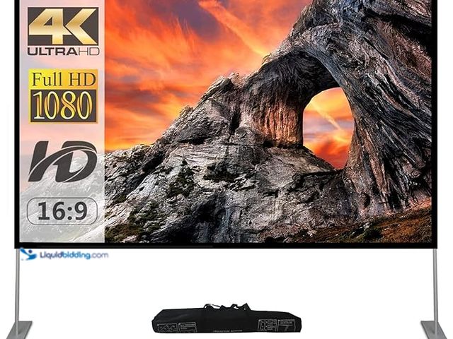 Lot 49-3528047 - Skerell Outdoor Projector Screen with Stand 100 Inch: Portable Projection Screen for Outside Theater...