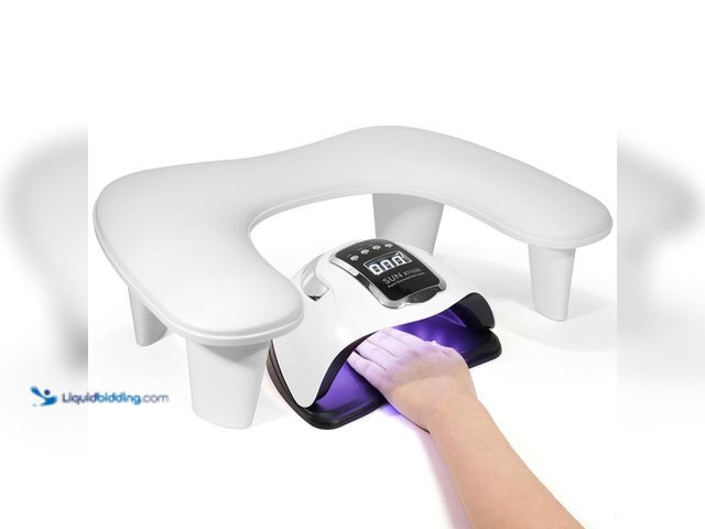 Lot 49-5448642 - Arm Rest for Nails Tech: U-Shaped Manicure Nail Arm Rest Stand Big White Armrest Microfiber PU Leath...