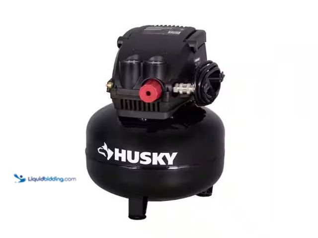 Lot 49-3432456 - Husky 3 Gal. 120 PSI Portable Electric Oil-Free Light Duty Pancake Air Compressor with Fold Down Han...
