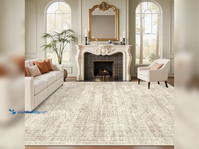Lot 49-3564906 - Soalmost Washable Area Rug 8x10, Large Soft Rugs for Living Room Vintage Beige Carpet 8x10 Area Rugs...