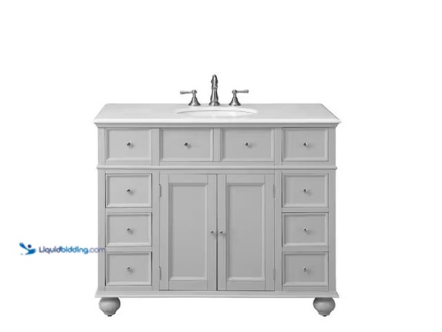 Lot 49-1566739 - Home Decorators Collection Hampton Harbor 44 in. W x 22 in. D x 35 in. H Single Sink Freestanding Ba...
