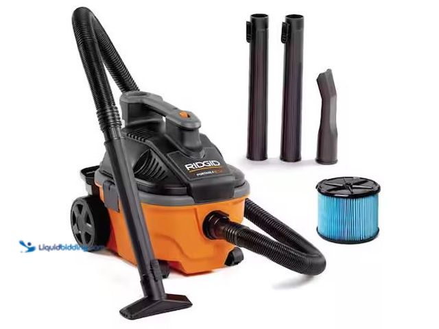 Lot 49-5573378 - RIDGID
4 Gal. 5.0 Peak HP Portable Shop Vacuum Wet Dry Vac with Fine Dust Filter, Locking Hose and ...