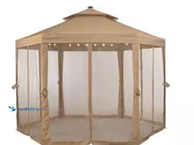 Lot 49-1519323 - Hampton Bay 10 ft. x 10 ft. Solar Gazebo Outdoor Patio Replacement Netting, Model # GFS00679B-NET, U...