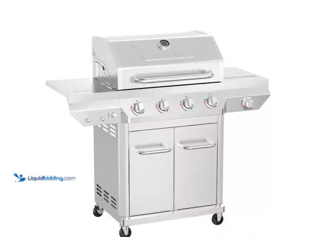 Lot 49-1576883 - Nexgrill 4 Burner Stainless Steel Propane Gas Grill with Side Burner Model # 720-0830XF, Unused, Fac...