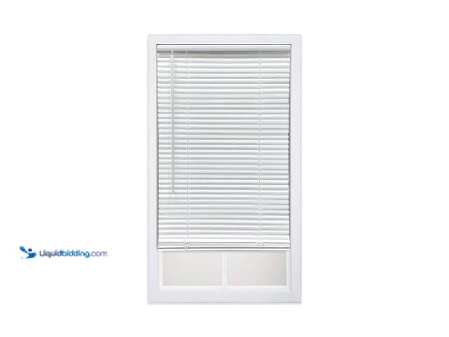 Lot 49-2024583 - Perfect Lift Window Treatment White Cordless Light Filtering Eco Mini Blinds with 1 in. Slats-70 in....