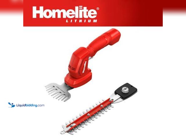 Lot 49-5541591 - Homelite 12V Lithium Cordless Battery Grass Shear and Shrubber Trimmer. Model # HOMHT10.  Unused. Te...
