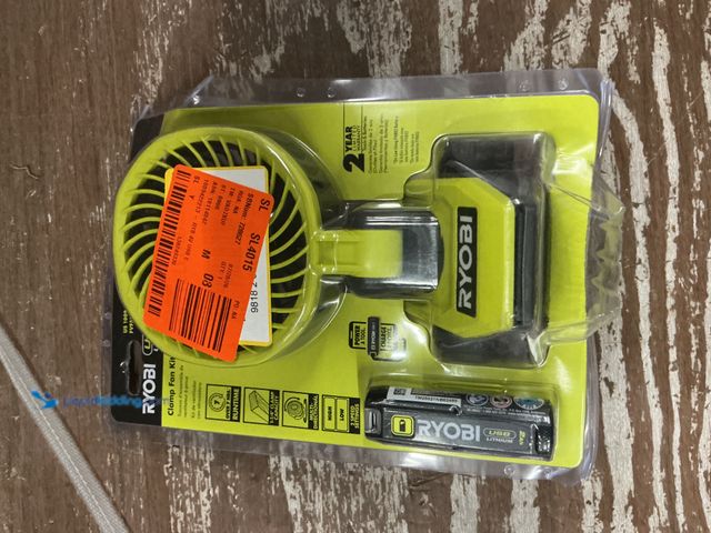 Lot 49-5559328 - RYOBI USB Lithium Clamp Fan Kit with 2.0 Ah USB Lithium Battery and Charging Cable. Model # FVF51K. ...