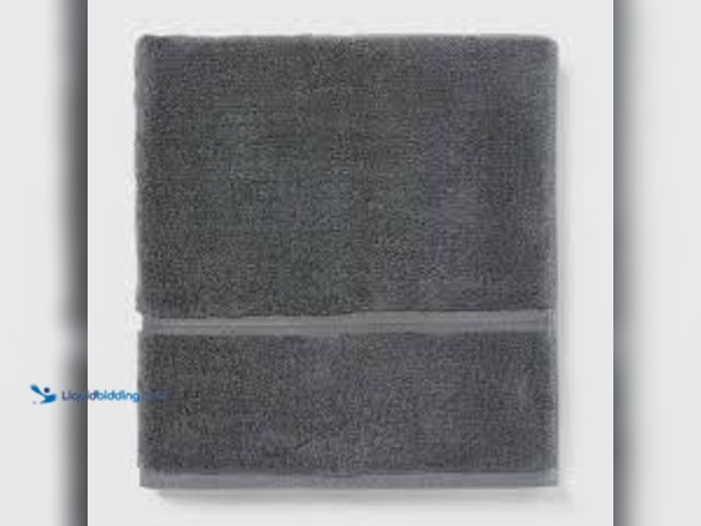 Lot 49-5546302 - qty 2 - Threshold Spa Plush Oversized Bath Towel Dark Gray 100% Cotton, Heavyweight Terry, Machine W...