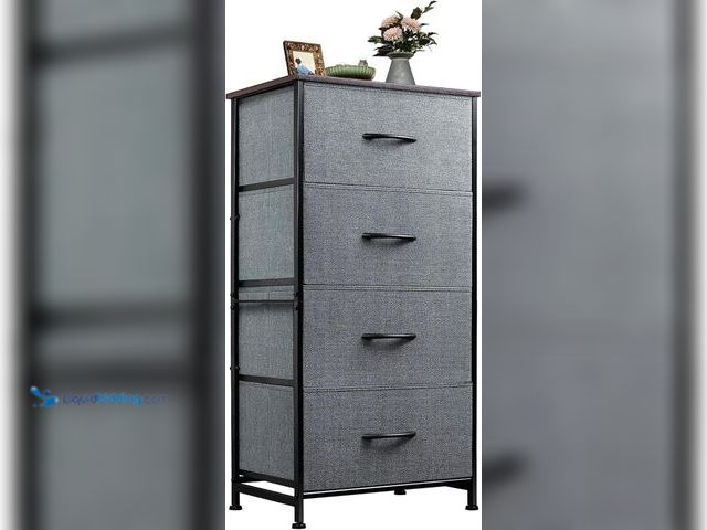 Lot 49-5463410 - WLIVE Dresser with 4 Drawers, Storage Tower, Organizer Unit, Fabric Dresser for Bedroom, Hallway, En...