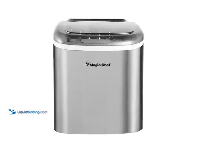 Lot 49-2006729 - Magic Chef 27 lbs. Bullet Ice Countertop Ice Maker in Stainless Steel, Model # HMIM27ST, Unused, Has...