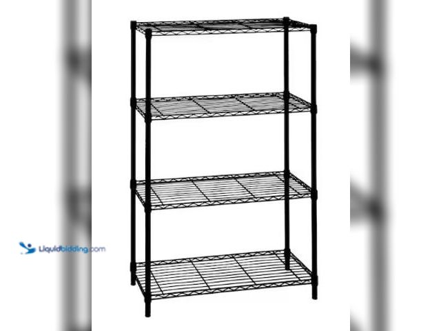Lot 49-3612884 - HDX 4-Tier Steel Wire Shelving Unit in Black (36 in. W x 54 in. H x 14 in. D), Model # 21436BPS, Unu...