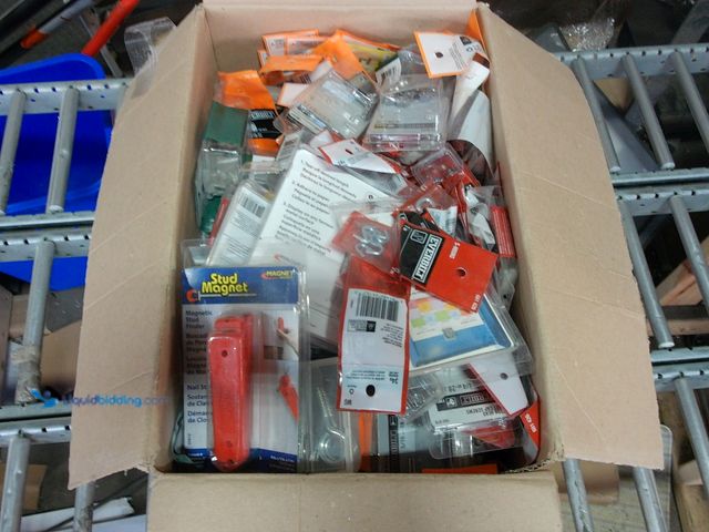 Lot 49-1549378 - Box full of miscellaneous Fasteners, Screws, Etc. Slightly used.  Ref#AHDPA1023