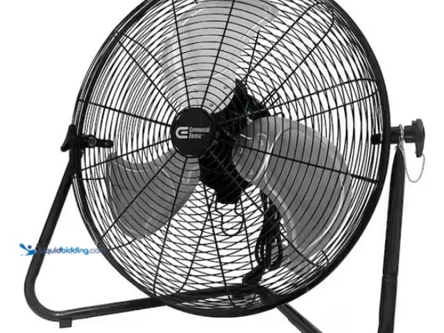 Lot 49-3470868 - Commercial Electric 20 in. 3-Speed High Velocity Floor Fan, Model # SFC1-500B, Unused, Tested works....