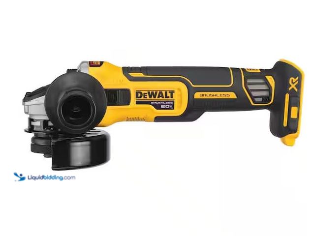 Lot 49-1568935 - DEWALT 20V MAX XR Cordless Brushless 4.5 in. Slide Switch Small Angle Grinder with Kickback Brake (T...