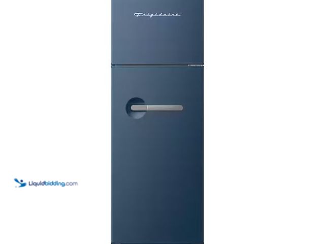 Lot 49-1624338 - Frigidaire 21.5 in. 7.5 cu. ft. Mini Refrigerator with Top Freezer and Chrome Handles in Blue Model ...
