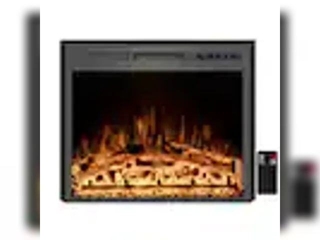 Lot 49-3708604 - Bestier electric fireplace. 23.07x 5.83x 17.17, Black, New.