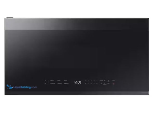 Lot 49-2022575 - Samsung Bespoke Smart 2.1 cu. ft. 1000 W Matte Black Steel Over-the-Range Microwave w/ Auto Connecti...