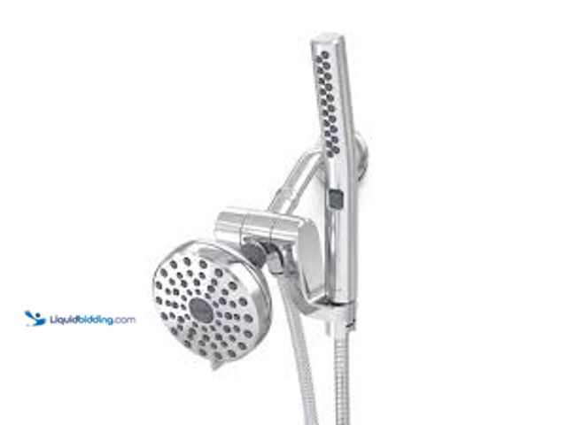 Lot 49-5415354 - Waterpik 12-spray 5 in. High PressureDual Shower Head and Handheld Shower Head in Chrome. Model # YB...