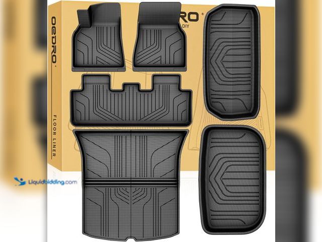 Lot 49-3537929 - OEDRO Floor Mats Fits for Tesla Model Y 5-Seater 2024-2020 Custom Fit All Weather TPE Automotive Int...