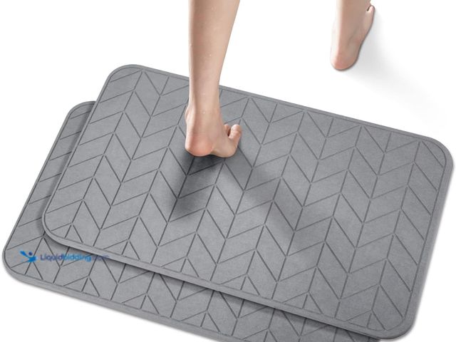 Lot 49-3511703 - 2 Pack Diatomaceous Earth Shower Mat, Stone Bath Mat, Nonslip Super Absorbent Fast-Drying Hard Bath ...