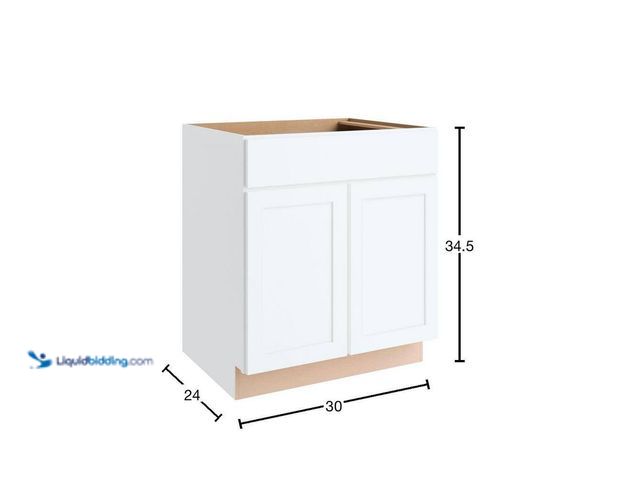Lot 49-5509673 - Hampton Bay Courtland 30 in. W x 24 in. D x 34.5 in. H Assembled Shaker Sink Base Kitchen Cabinet in...