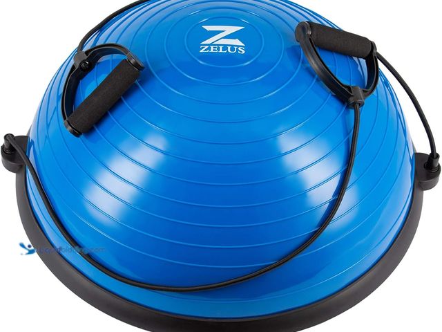 Lot 49-5405749 - ZELUS Balance Ball Trainer with Resistance Bands and Foot Pump, Inflatable Yoga Ball for Home Gym Wo...