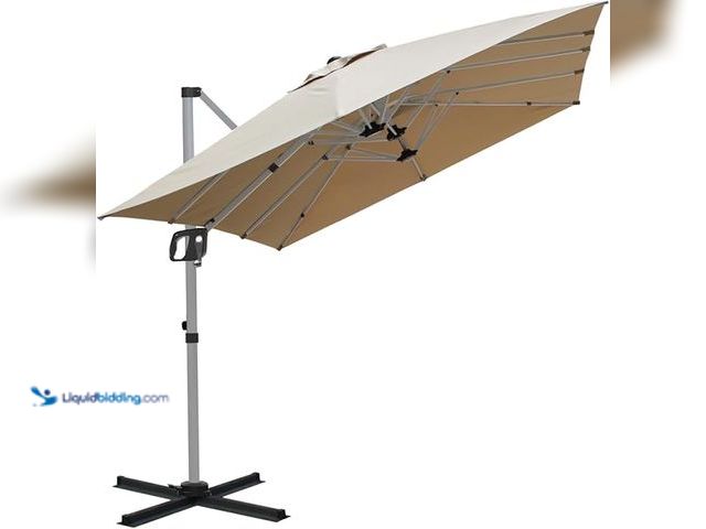 Lot 49-3465319 - SUCASEN Cantilever Patio Umbrella 13 x 8 Feet Rectangle Double Sides Offset Umbrella with 360° Rotat...