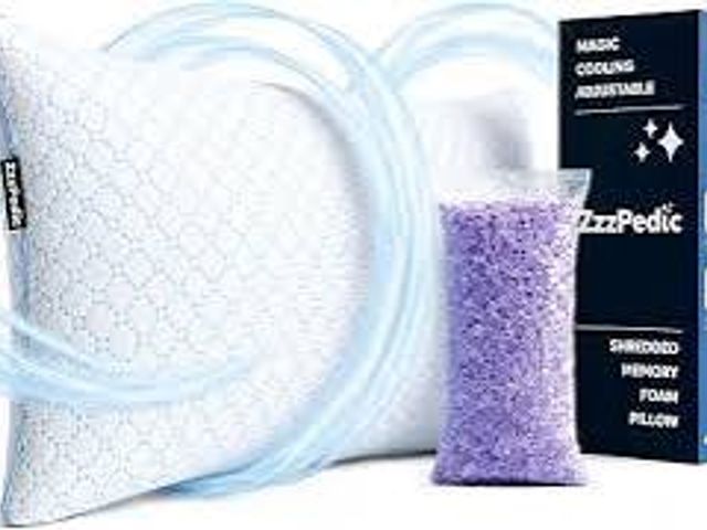 Lot 49-2024898 - ZzzPedic Magic Cooling Adjustable Shredded Memory Foam Cloud Pillow. Model # 19884902843. MSRP $88. ...