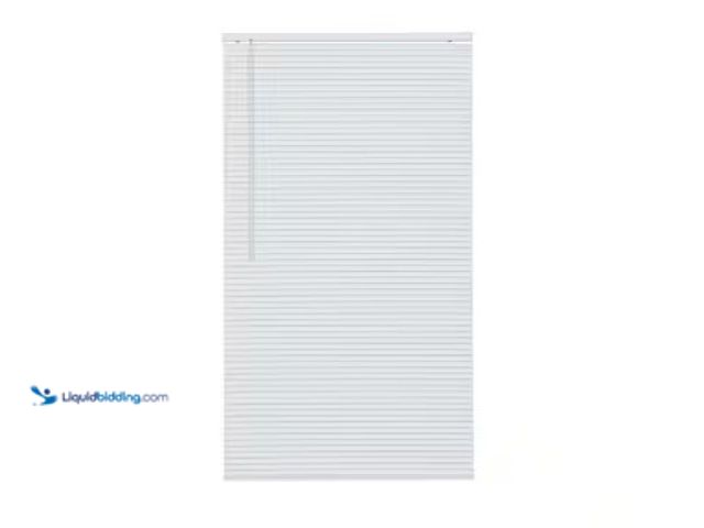 Lot 49-3612888 - Home Basics White Cordless 1 in. Room Darkening Vinyl Mini Blind 48 in. W x 64 in. L, Model # CCDRD4...