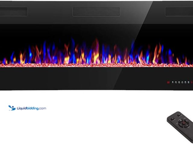Lot 49-5408545 - Electric Fireplace 50 inch Recessed and Wall Mounted, The Thinnest Fireplace Low Noise. Unused