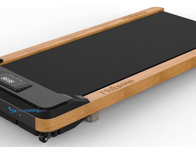 Lot 49-1516451 - Maksone Portable Walking Pad with Remote Control, Wooden Office Treadmill for Home&Work，LED Display ...