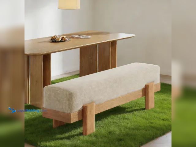Lot 49-1627480 - Dining Bench, Modern Upholstered Kitchen Benches with Fabric Padded Seat Model #HOGA-HH0013, Unused,...